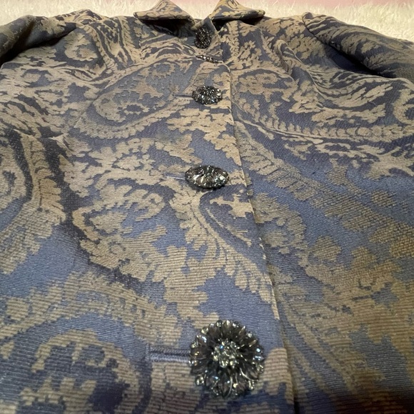 Merona Blue and Gold Paisley Coat - Picture 2 of 7